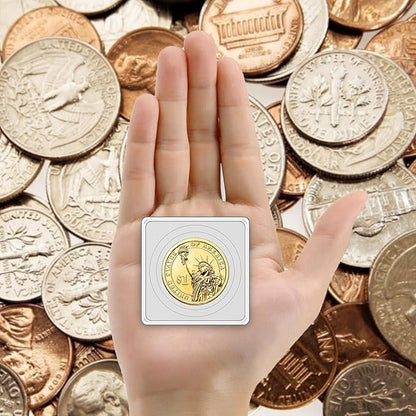 20 Pcs Coin Holders for Collectors, Clear Coin Cases with 5-Size Sponge Gaskets 20/25/30/35/40mm, Plastic Coin Slabs and Coin Protectors for Silver Dollar Collectors Collection Supplies, White