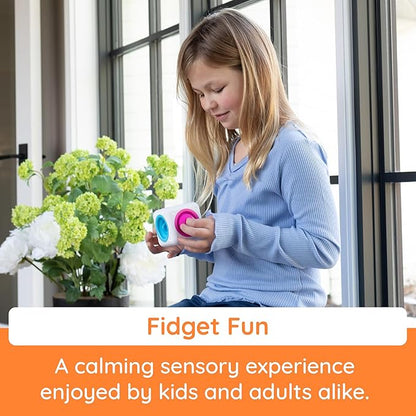 Fat Brain Toys Tugl Cube Popping Fidget Toy, Engaging for Toddlers, Kids, Teens, Adults - Relaxing Handheld Fidget Cube, 2 Years and Up