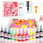 TMOL Marbling Paint Art Kit for Kids, Arts and Crafts Set for Girls & Boys Ages 8-12, Craft Kits with 16ml-12pcs & 25 Papers, Art Supplies, Birthday Gifts & Creative Toys for Kids Age 8 9 10 Year