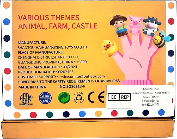 Oriate Fairy Tale Finger Puppets Toddler Toys, Story Time Puppets with Pretend Play Stage, Toddler Bath Toys with Storage Bag, Bathtub Party Favors Easter Basket Stuffers 12m 10Pcs