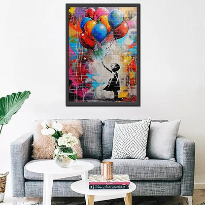 Tucocoo Colorful Balloon Jigsaw Puzzle 1000 Pieces Puzzles for Adults, Banksy Girl Street Pop Art Jigsaw Puzzles for Challenging Family Activity Games 27 x 20 inch DIY Puzzle for Home Decor Gifts