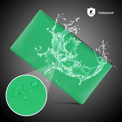 2 Pieces Money Bags With Zipper , 11x6.1 inch Money Pouch, Bank Bag, Cash Bag , Check Wallet, Cosmetics(Green)