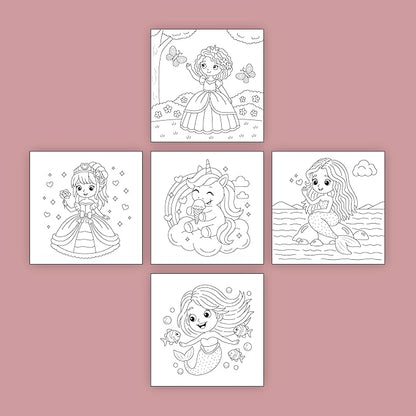 ArtPops Coloring Boxes – Pop-Up Pre-Printed Coloring Box Set – DIY Wall Art Kit for Kids – Eco-Friendly, Easy to Hang, No Frame Needed – 5-Pack, Magical Fantasies