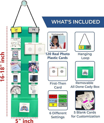 Visual Schedule for Kids – 133 Durable Plastic Picture Cards with Soft Loop Coins | Daily Routine & Chore Reward Chart for Home, School, Autism, ADHD & Special Needs Behavior Support