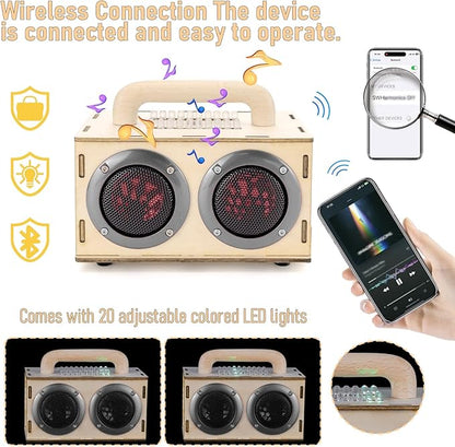DIY Bluetooth Speaker Kit, STEM Projects for Kids & Adults Age 8-12, Build Portable Speaker with LED Light, Science Experiment Electronics Set, Birthday Gifts for Boys & Girls