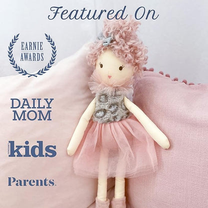MON AMI Lola Leopard Ballerina Stuffed Doll – 18”, Plush Ballerina Doll for Girls, Use as Toy or Room Decor, Gift for Kids of All Ages