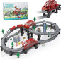 Train Sets for Toddlers, 128 Pcs Trains Toy with Battery Operated & Tracks (Magnetic Connection), Compatible with Thomas, Brio, Christmas Toy Gifts for 3 4 5 6 7 8 Years Old (Forest)