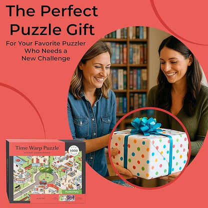 Time Warp Puzzle Mystery Jigsaw Puzzle 1000 Pieces for Adults Day Night Series - A Challenging, Difficult, Picture Changing Puzzle to Solve 26.625 x 19.25 in (Purrfect Party)