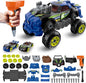 3-in-1 Building Car for Boys Ages 3+, Take Apart Car with Electric Drill, 43 Pcs Construction Toy Truck, Build Your Own Cars with Play Tools, Ideal Educational Present for Kids Children (Black)
