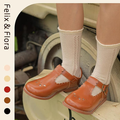 Felix & Flora Toddler Little Girl Mary Jane Dress Shoes - Ballet Flats for Girl Party School Shoes