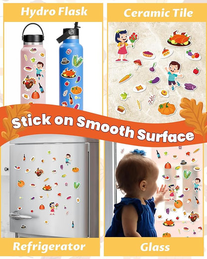 Reusable Sticker Book for Toddlers 2-4 Years, Stickers for Kids, Toddler Craft Activities, Toddler Travel Toys Ages 2+ Boy Girl Birthday Gifts - Thanksgiving