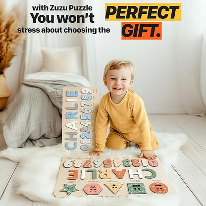 Custom Baby Name Puzzle, Toddler Educational Toy, Wooden Montessori Gift, Baby Shower & Birthday Surprise (0-3 Years)