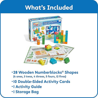 hand2mind Numberblocks Wooden Building Blocks Activity Set, Wood Stacking Toy, Counting Blocks, Numbers for Toddlers, Math Games, Logic Puzzles, Preschool Learning Activities, Kids Birthday Gift