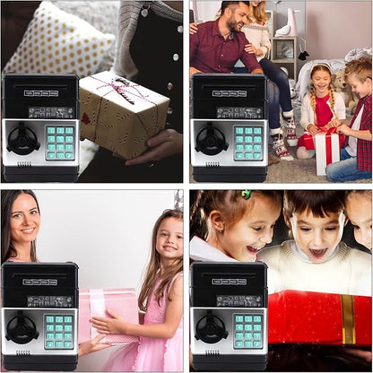 Piggy Bank for Kids, ATM Electronic Password Cash Coin Bank, Money Saving Box for Kids, Boys Girls Birthday Gift (Black)