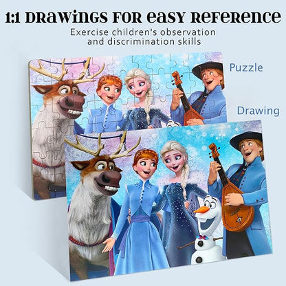 Puzzles for Kids Ages 4-8, 60 Pieces Puzzles for Kids Ages 3-5 in a Metal Box Girls and Boys Learning Educational Jigsaw Puzzle Toys Gifts