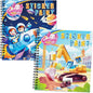 2PCS Paint by Number Sticker Book - Kids Crafts & Acitivity Puzzles Book for Ages 4-10,Mess-Free Travel Toys for Road Trip & Airplane,Perfect Gifts & Basket Stuffers for Kids
