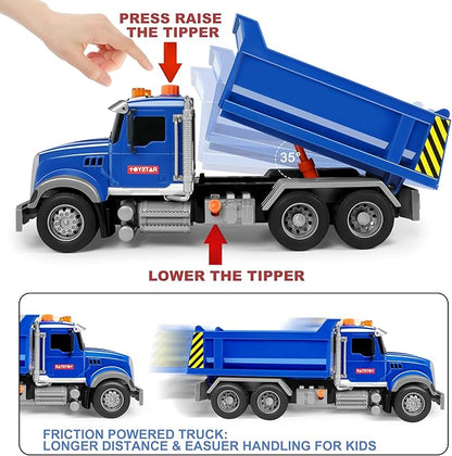 Dwi Dowellin Toddler Trucks Toys for Boys Age 3-5,Big Dump Truck with Lights and Sounds,Kids Boy Toys Christmas Birthday Gift Car
