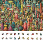 Dense Monster Jigsaw Puzzles for Adults 1000 Pieces, Brain Challenging Shaped Puzzle for Game Night, Family, Friends, Puzzle Size is 26.6 x 19.2