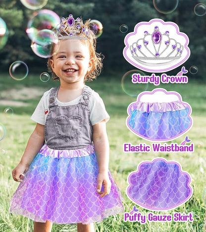 Princess Dress Up Shoes Set, Girls Dress Up Toys, Jewelry Boutique Necklace Earrings Crown, Princess Dresses Role Pretend Play Gifts Princess Toys for Girls Aged 3 4 5 6 Years Old