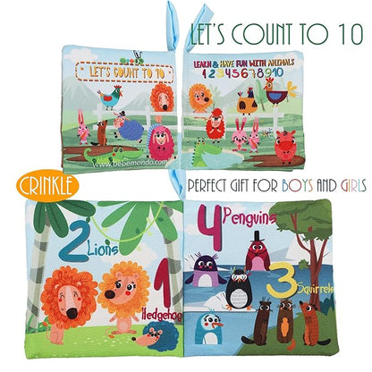 Baby Books Toys Gifts, Touch and Feel Cloth Crinkle Books for Babies,Infant Toddler Baby 0-3-6-12-18 Months, Early Learning Toys 6 to 12 Months 1-2 Years Old, Easter Shower Gift for Boys Girls,6 PCS