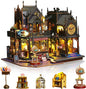 Miniature Dollhouse Kits, Tiny House Kit and Light, Doll House Kits for Adults to Building, Unique Gift for Birthday Christmas Day, Time Castle