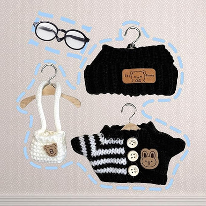 Clothes Set for 15cm/17cm Doll(NO Doll) , Handcrafted Crochet Set Hat & Sweater, Stylish Premium Outfit with Accessories, Cute for Dress up Unique Style