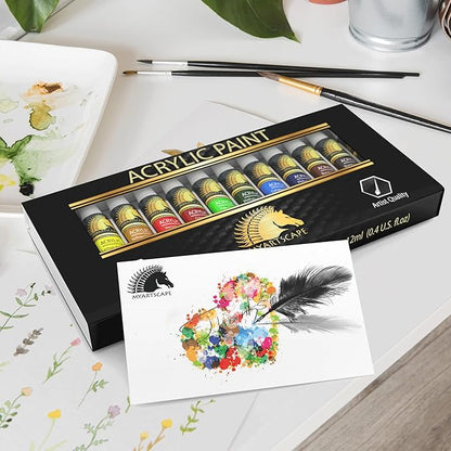 MyArtscape Acrylic Paint Set - 12 x 12ml Tubes - Lightfast - Heavy Body