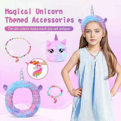 Cherry Tale Unicorn Gifts for Girls Age 6-8, Kids Unicorn Toys Set with Light Up Star Pillow Diary Headband Eye Mask Christmas Birthday Gifts for Little Girls Age 4 5 6 7 8 9 10