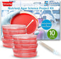 Evviva Sciences Nutrient Agar Petri Dishes Science Project Kit, Pre-Poured Agar Plates for Science Experiments, with Experiment eBook (RED)