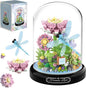 HI-REEKE Flower Dragonfly Bouquet Building Block Set, Micro Mini Botanical Building Toy for Women-568 PCS