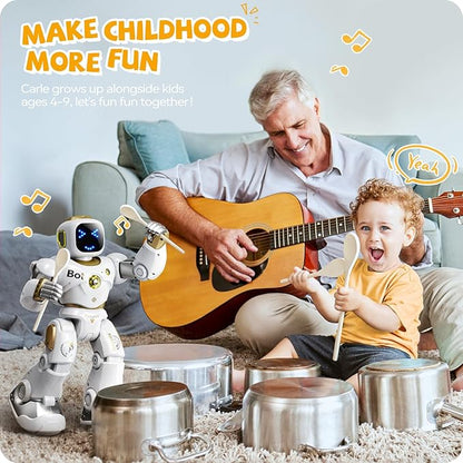 Ruko 1088 Smart Robot for Kids, Large Programmable Interactive STEM RC Robot, Voice Control and App Control, Gifts for Boys and Girls 4 5 6 7 8 9, Gold
