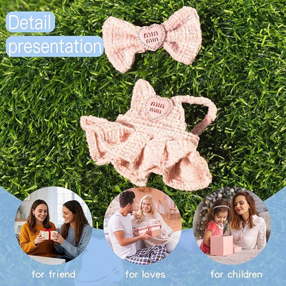17cm Doll Clothes Set & Outfit Set for 17cm Dolls - Premium Fashion Dresses with Accessories, Luxury Chic Doll Clothing & Style Bundle,Just Clothes (Style-E)