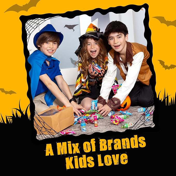 Halloween Candy Variety Pack Bag, 7 Ct Bulk Individually Wrapped Lollipops, Ring Pop, Push Pop, Baby Bottle Pop & Juicy Drop, Birthday Party Favors, Trick or Treat, Halloween Candy Bowls, Kids Gifts