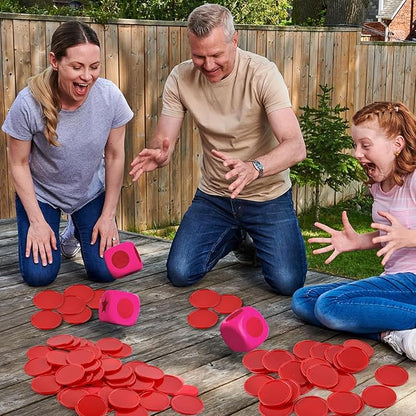 Coopay 500 Pieces Plastic Learning Counters Disks Bingo Chip Counting Discs Markers for Math Practice and Poker Chips Game Tokens Kids Reward, 1 Inch (Red)