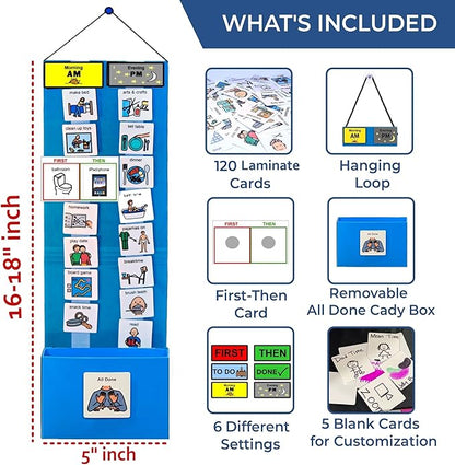 Visual Schedule for Kids – 133 Durable Plastic Picture Cards with Soft Loop Coins | Daily Routine & Chore Reward Chart for Home, School, Autism, ADHD & Special Needs Behavior Support