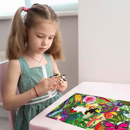 QUOKKA Puzzles for Kids Ages 4-6 – 4 x 48 Pieces Jigsaw Puzzles for Toddlers 3-5 – Toy for Learning Insects, African, Ocean Animals – Educational Game for Boy and Girl 2-4 Year Old - Improved Version