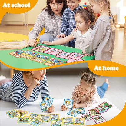 Sequencing Cards,Sequence Board Game for Kids,Speech Therapy Materials Toys for Autism,Story Storytelling,Social Skills,Sentence Building,Preschool Learning Activities,Classroom & Homeschool