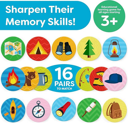Matching Memory Game - Memory Games for Kids Ages 4-8 - Memory Matching Games for Toddlers 3-5 - Kids Camping Toys Gifts - Preschool Board Game - Preschool Learning Activities Educational Toys