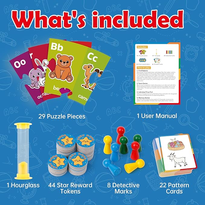 Floor Puzzle,Jigsaw Puzzles,Animal Puzzle for Kids,Alphabet Learning Toys,ABC Letter Games for Kindergarten,Memory Matching Game,Family Board Game,Toddler Educational Toys,Preschool Activities