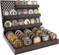 Challenge Coin Display Stand Coin Holder American Flag with Warm Color Holder Wooden Rack Gift for Military Army for Father, Military Coin Holder Display Case