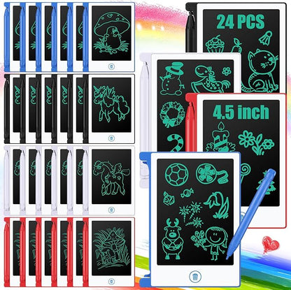 Zhehao 24 Pieces LCD Writing Tablet Bulk Kids Mini Drawing Pad 4.5 Inch Electronic Doodle Board Kids Party Favor Classroom Gift(White)