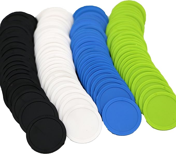 35MM/1.37-inch Box of 120 Counting Coins for Poker Chips and Game Coins (Black+White+RoyalBlue+LawnGreen, 35MM/1.37-inch)