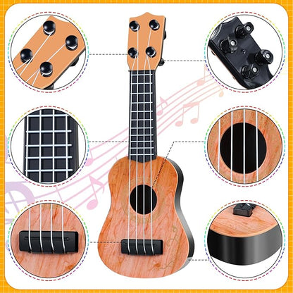 Lenwen 12 Pcs Kids Ukulele Guitar 10 Inch Kids Toy Ukulele 4 Strings Mini Guitar Children Musical Instruments Educational Learning Toy for Toddler Beginner Preschoolers Education