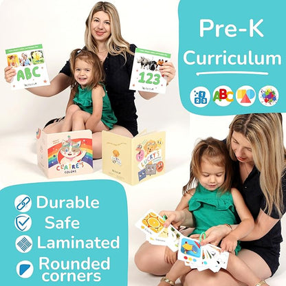 TOYVENTIVE Books, Toddler Flash Cards, and Puzzles – Educational Toys and Birthday Gifts for 1, 2, 3 Year Old Girl, Preschool Learning Activities and Games, Colors, Shapes, Letters, Numbers