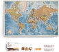 Canvas World Map with Cork Pin Board - English Lettering - Decorative Wall Decoration for All Rooms - Canvas Pictures with World Map Motif (70x50 cm, Pattern 15)