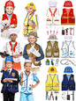 Hungdao 6 Sets Kids Dressing up Costumes, Toddler Dressing up and Pretend for Age 6-10 for Dress up Police,fireman, Doctor,construction Worker, Chef and Explorer