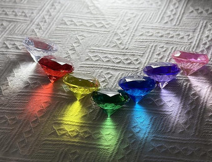 Niceup 60mm Large Diving Gems Pool Toys for Kids 7PCS 2.36in Acrylic Fake Jewel Gemstones Princess Mermaid Dive Party Favors Swimming Toys Red Blue Purple Green Clear Yellow Pink