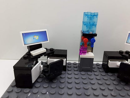 Custom Toys & Hobbies INC Building Bricks Businessman Lawyer Office Setup- Premium Quality Desk Keyboard Computer & Minifigure Holiday Birthday Gift for Kids (Full Office)