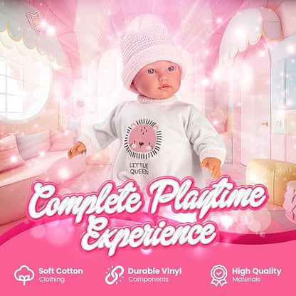 Llorens Cuquita 11.8" Soft Body Doll – Realistic Doll for Toddlers – Premium Quality with Soft, Handwashable Cotton Clothing – The Ideal Gift for Sparking Imaginative Play!