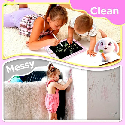 LCD Writing Tablet for Kids, Colorful Screen Drawing Board for 3-7 Year Old Boys & Girls - Educational Toys for Birthday & Christmas (Rabbit)
